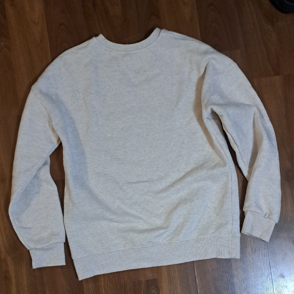 Lazypants Women's Classic Cream Crew Neck Sweater. Warm, Cozy, Classic, Modern - Picture 4 of 4
